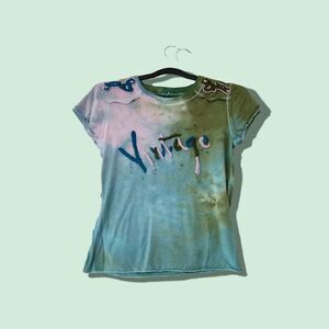 GOA Embroidered  Tie-Dye Shirt with Wird Vintage